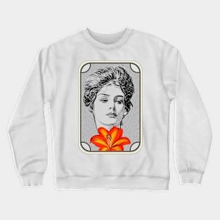 Woman and flower Crewneck Sweatshirt